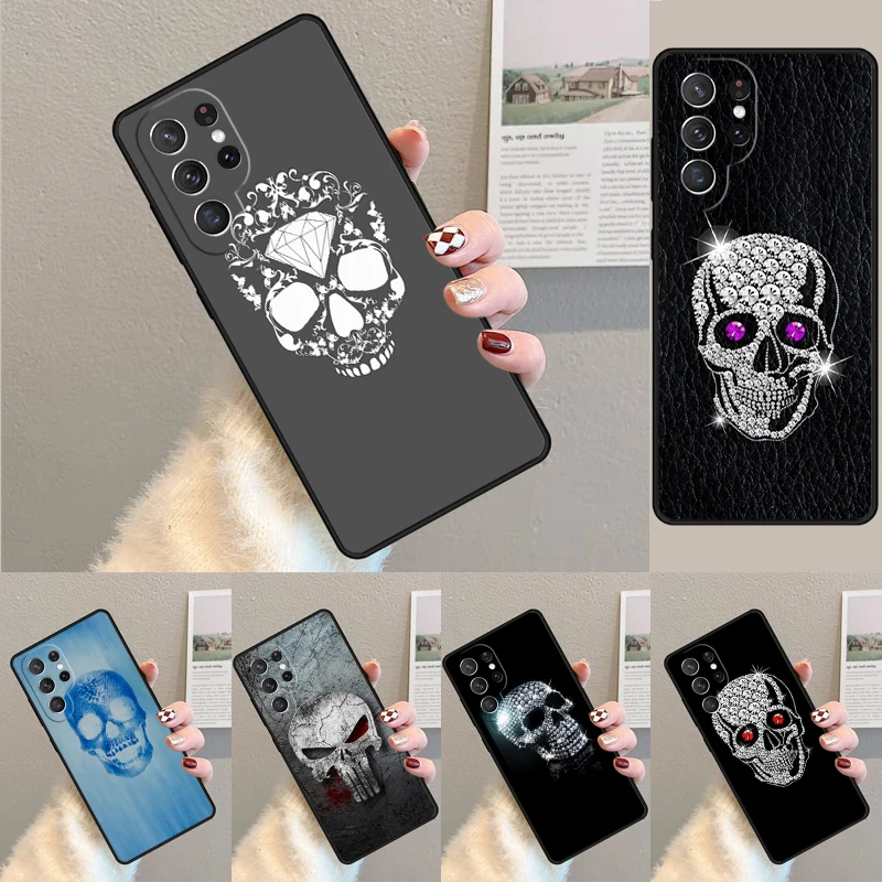 DIAMOND SKULL Phone Case for Samsung Galaxy note 10 pro S26 Ultra S23 S24 FE S25 S21 S22 PLUS shockproof Cove