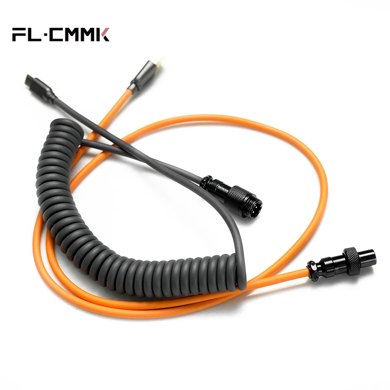 FL ESPORTS Customized Mechanical Keyboard Cable Type-C Aviation Head USB Extended Coil Spring Interface Aviation Plug-In Cable