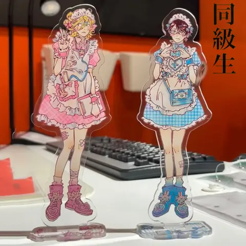 애니메이션 Doukyuusei 쿠사카베 히카루 사주 리히토 코스프레 아크릴 피규어 스탠드, 귀여운 스탠딩 플레이트 장식 액세서리, 세트당 2 개