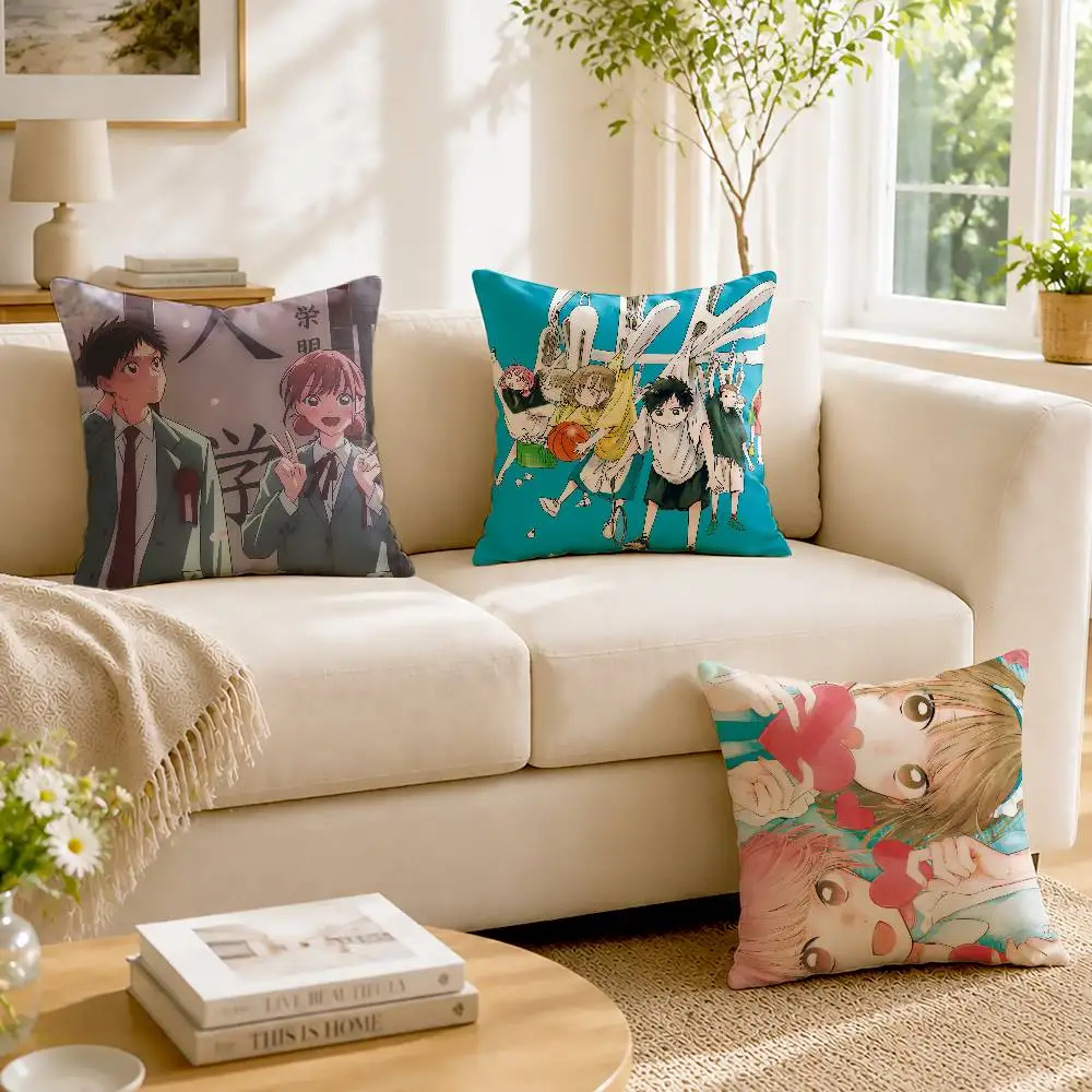 Anime B-Blue Box Customizable Square Cushion Cover Double Sided Print Pillow Case