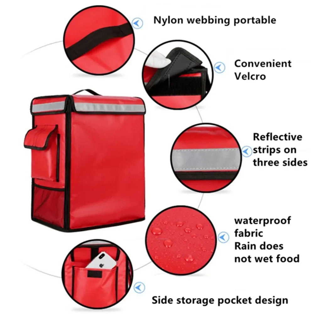42L Takeaway Box Meal Delivery Insulated Bag Separate Backpack Insulation Refrigerator Fresh Handbag Waterproof Tinfoil Suitcase