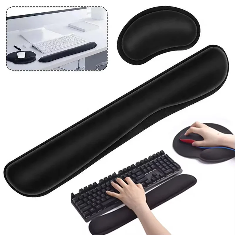 Stable Non-Slip Desk Mat Memory Foam Mouse Pad Office Gaming Wrist Pad For Work Study Gaming Desk Home Typing Support Supplies