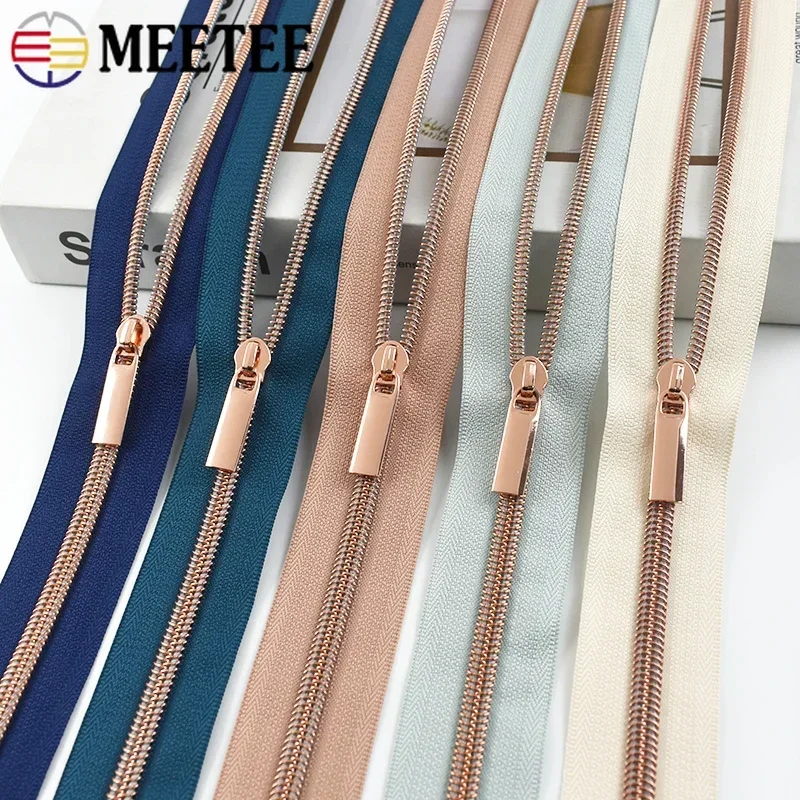 1/2/3Meter Meetee 5# Nylon Zipper By Meters Clothing Zippers Closure Sewing Zip Slider Puller Pocket Roll Zips Craft Closures