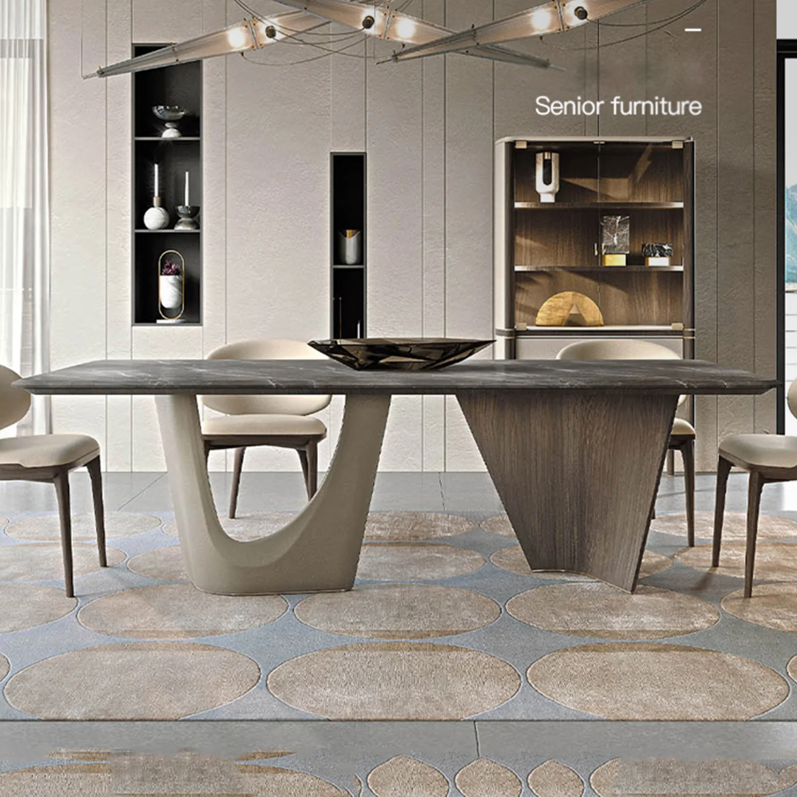 Comedor Moderno Modern Rectangular Marble Luxury Dining Table Set 6 Chairs