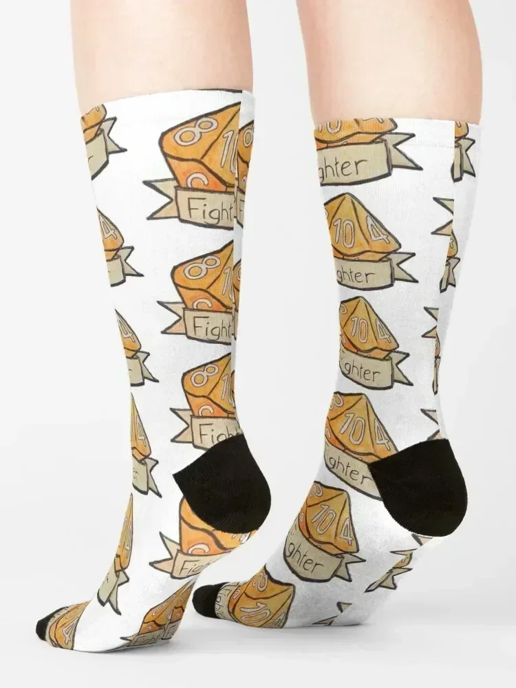 D&D Fighter Hit Dice Socks hip hop christmass gift Soccer FASHION Socks Ladies Men's