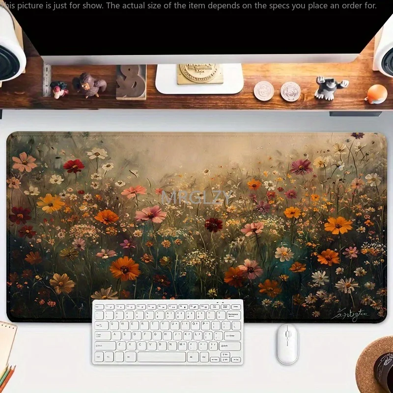 

Vintage Dreamy Flower Daisy Mouse Pad Large Rubber Anti-slip PC Desk Accessories Mousepad for Offices & Gamer Keyboard Decor Mat