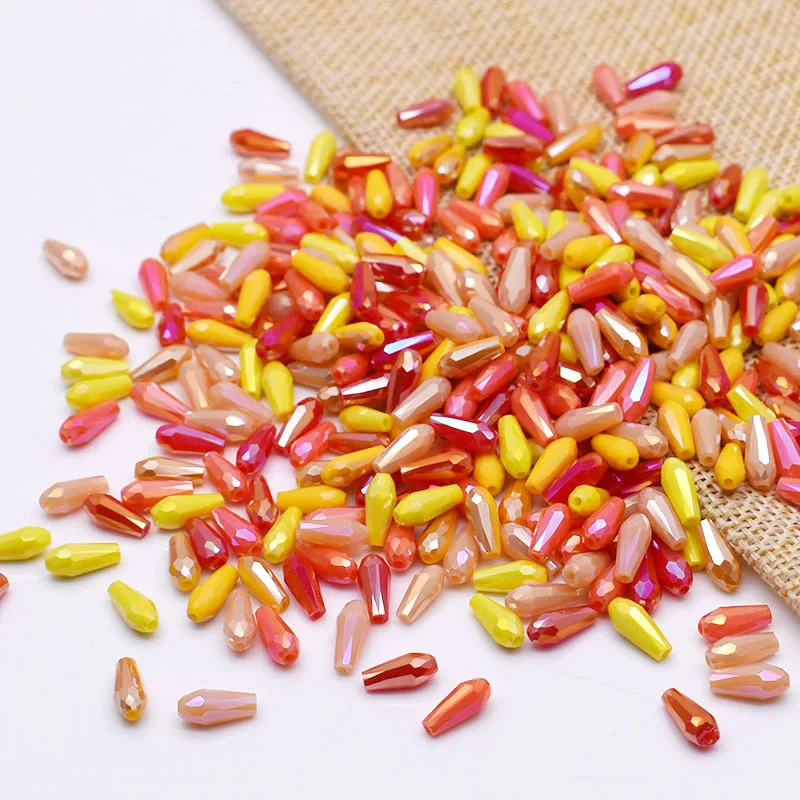 New Color 9.5x4mm 60pcs/lot Water Drop Shape Crystal Glass Beads Faceted Loose Beads for Jewelry Making DIY  Necklace Bracelet