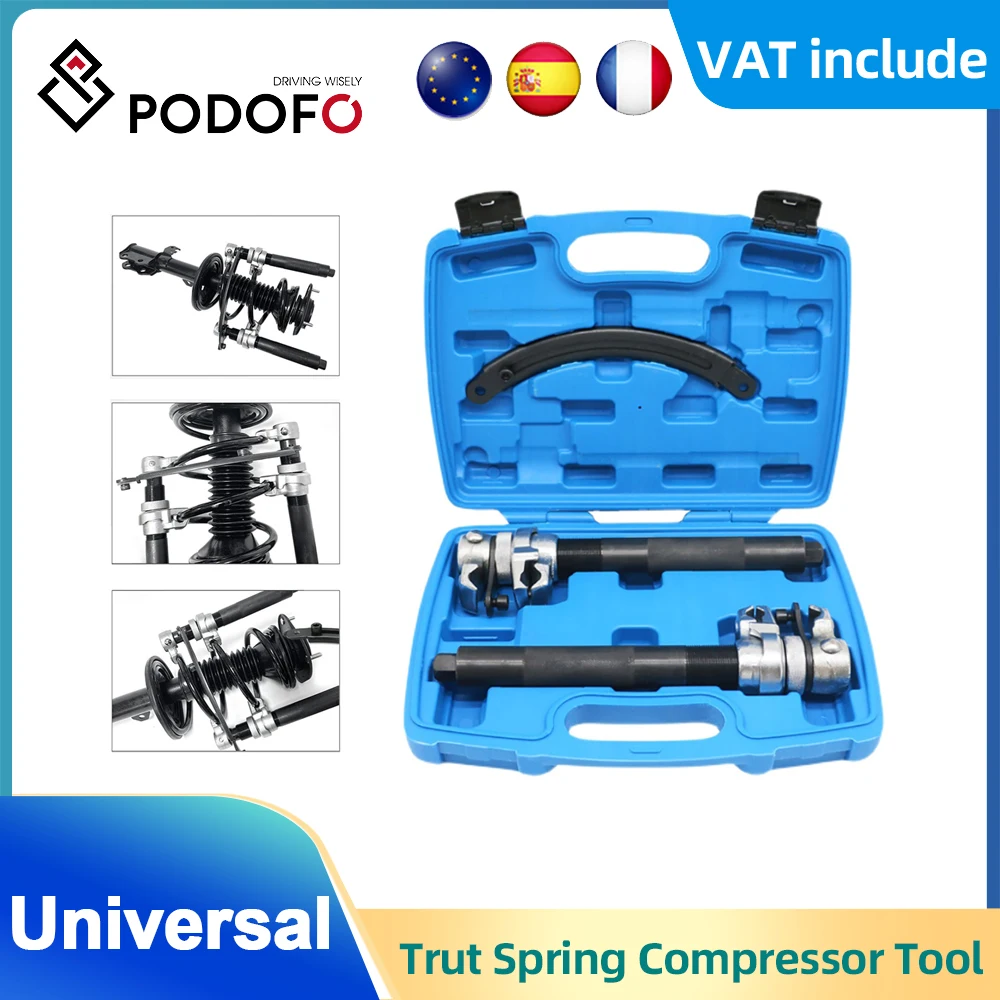 Podofo 3pcs Coil Strut Spring Compressor Durable Hand Tool Set Automotive Shock Absorber For ATV UTV Truck