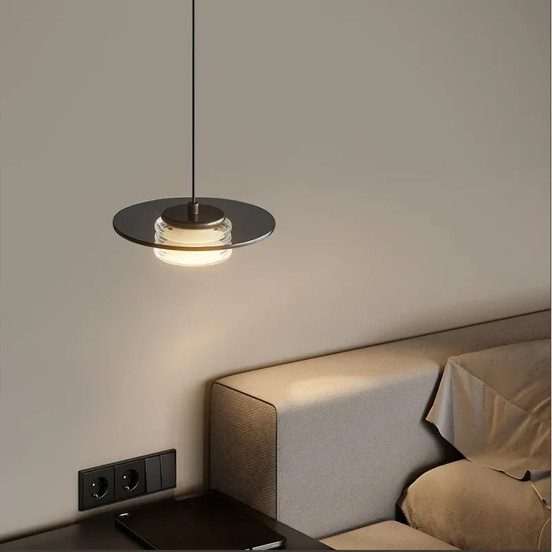 Modern Nordic Chandelier Italian Minimalist Design All Copper Pendant Light for Bedroom Bedside Restaurant Bar Luxury Decor