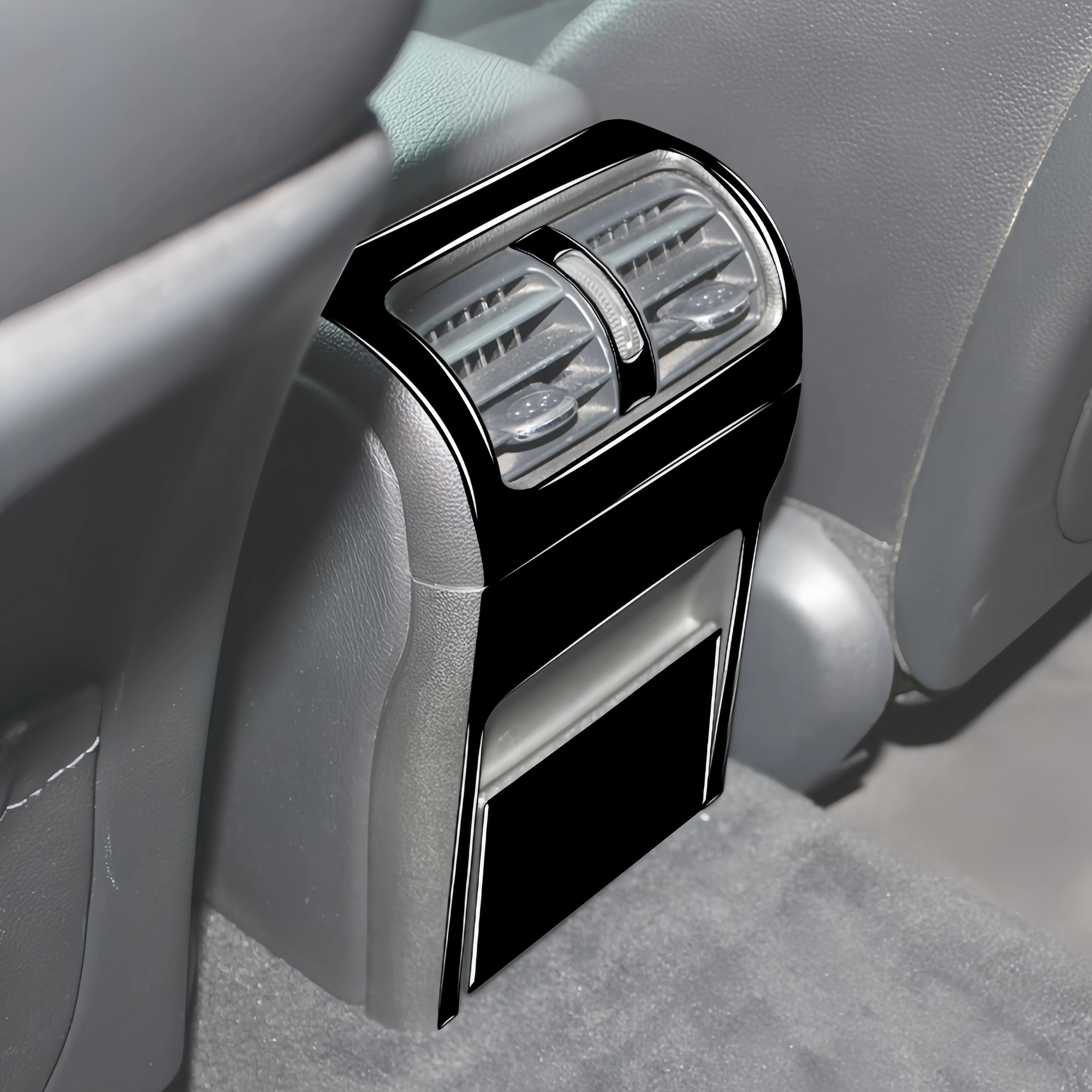 For Mercedes Benz C-Class W203 2005-2007 Piano Black Car Armrest Box Rear Air Condition Vent Panel Cover Trim Sticker Accesorios - Image 3