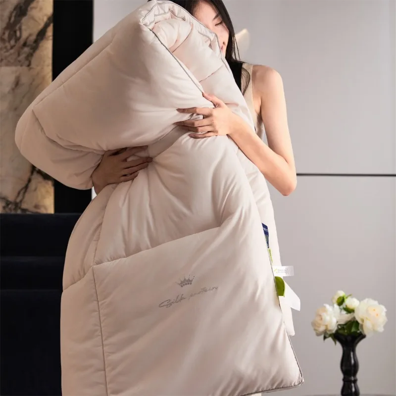 

2025 new solid color simple three-dimensional autumn and winter quilt home warm four seasons available quilt student dormitory