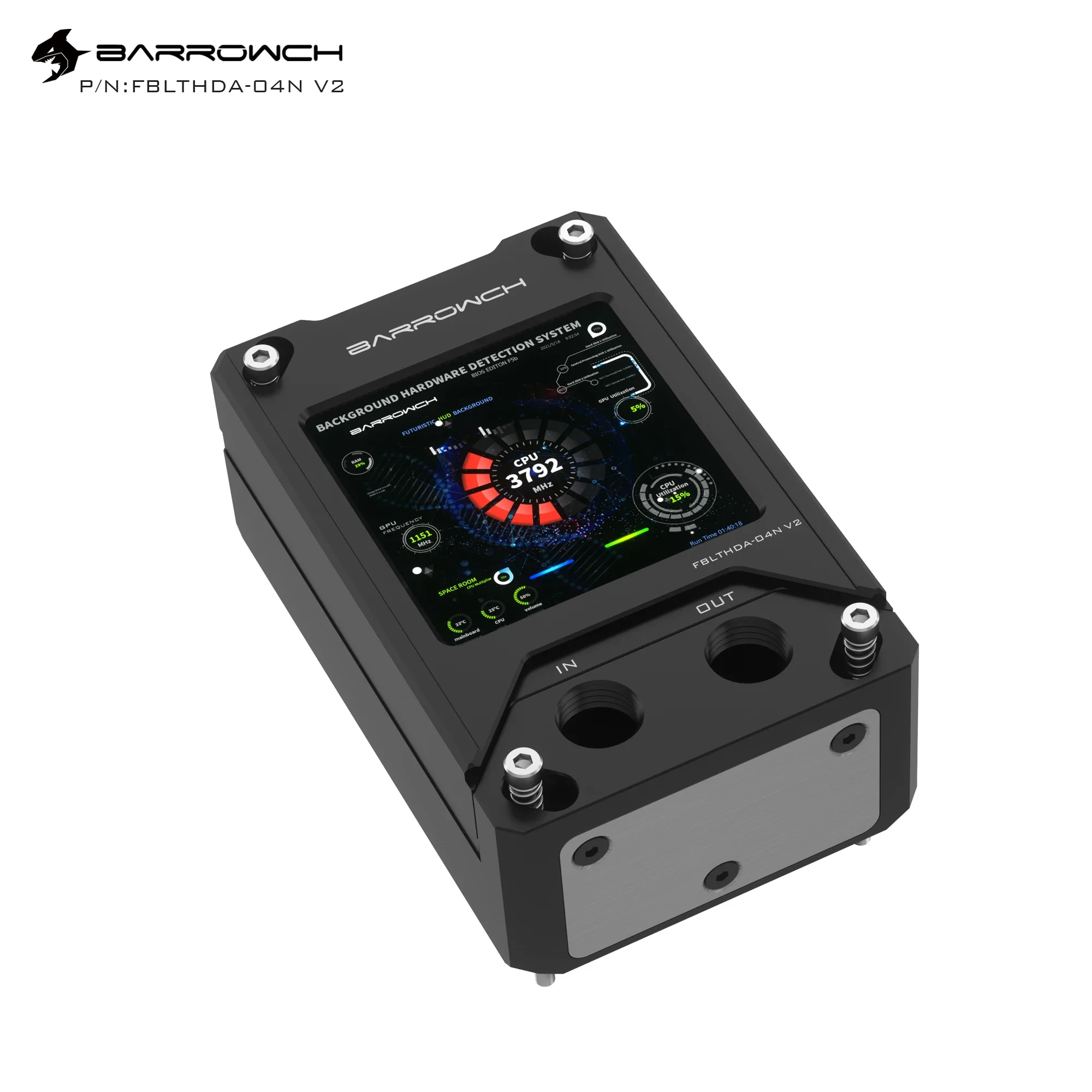 شاشة Barrowch AMD AM4 INTEL1700 CPU Block HDMI AIDA64 عالية الدقة للكشف عن حالة أجهزة الكمبيوتر وحدة المعالجة المركزية ARGB FBLTHDA-04NV2