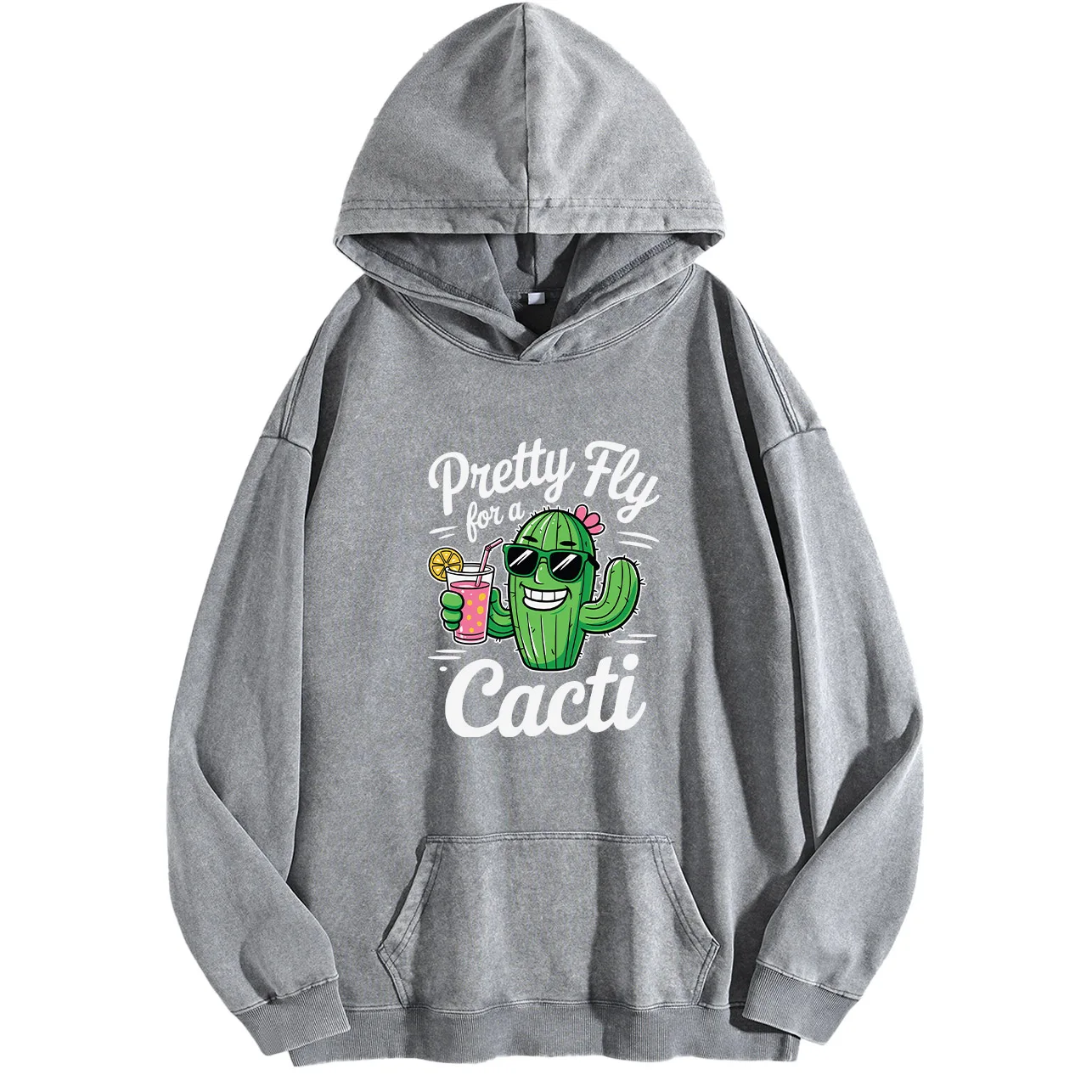 سترة بغطاء للرأس برسومات كلاسيكية مغسولة للرجال من Cacti، بلوفر ريترو متعثر، سويت شيرت كاجوال ملابس الشارع