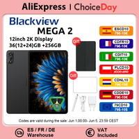 Blackview MEGA 2 Android 15 Tablet 12 inch 2K Display 36(12+24)GB 256GB Unisoc T615 9000mAh Battery Widevine L1 Pad PC