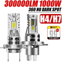 Faros LED H7 H4 1000W Canbus sin Error LED faros antiniebla automáticos Chip CSP luces altas y bajas inalámbricas tamaño 1:1 bombillas LED Plug And Play