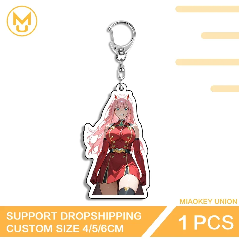 Fashion Zero Two Anime Figure Playful Edgy Double Sided Key Chains Unisex Adjustable For Backpack Clothes Hat Jewelry Gifts