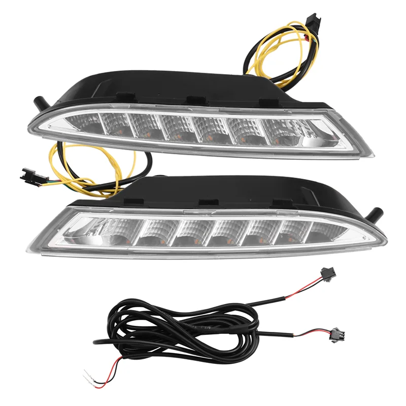 

AB56-Car LED DRL Fog Lamp Turn Signal 12V Waterproof For Scirocco 2008-2013 Daytime Running Light