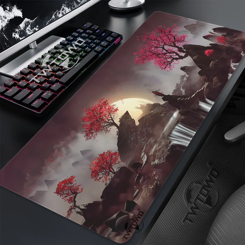 

Samurai Sakur Mouse Pad Gamer XL HD Large Mousepad XXL keyboard pad Non-Slip Natural Rubber Carpet Gaming laptop Mouse Mats