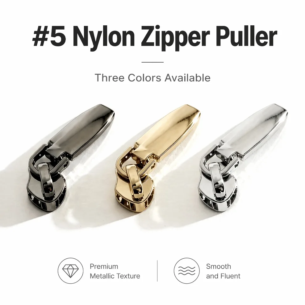 5/30Pcs 5# Zipper Sliders for Nylon Zippers Clothes Jacket Zip Puller Backpack Zips Head Repair Kit Sewing Accessory