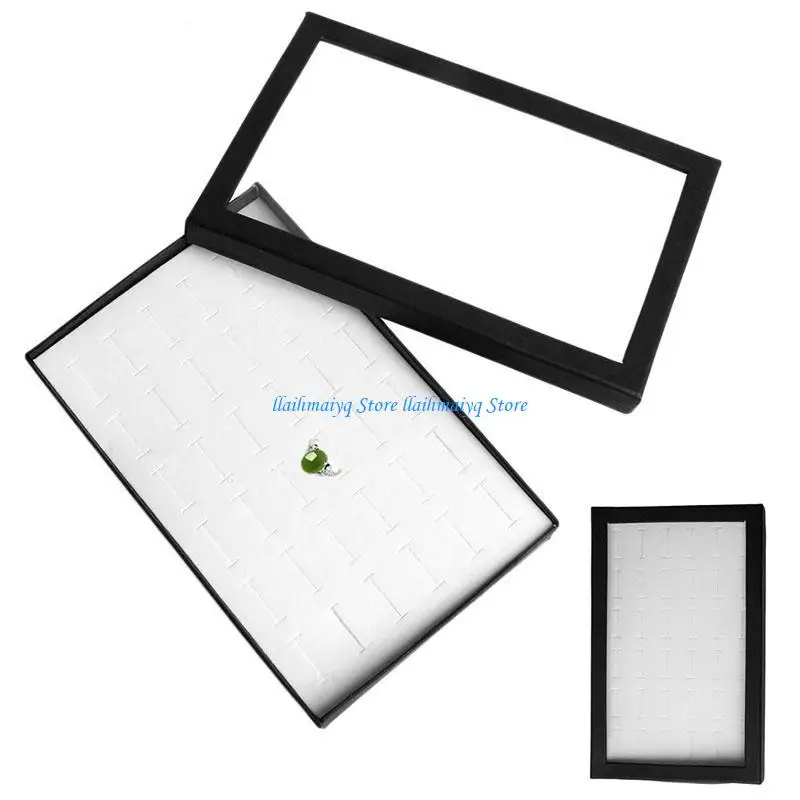 573B 36 Slots Ring Earrings Holder Jewelry Tray Box Display Drawer Gifts for Girlfriend Women