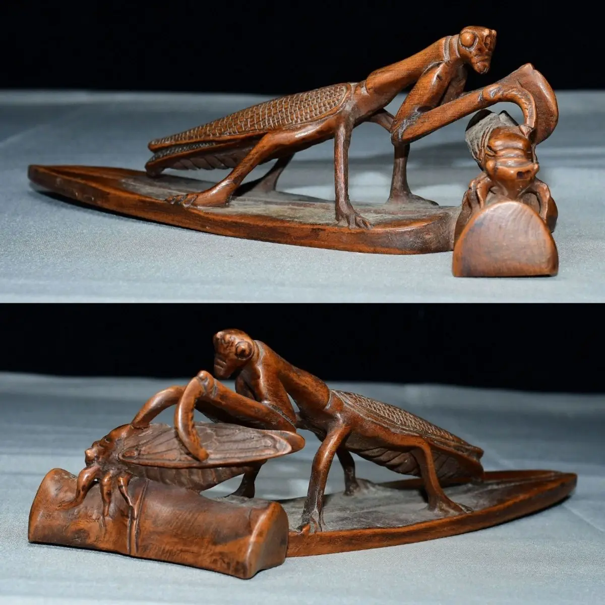 Insect mantis and cicada Statue Figurine Desktop Ornaments Home Decoration Crafts Tea Pet Decor