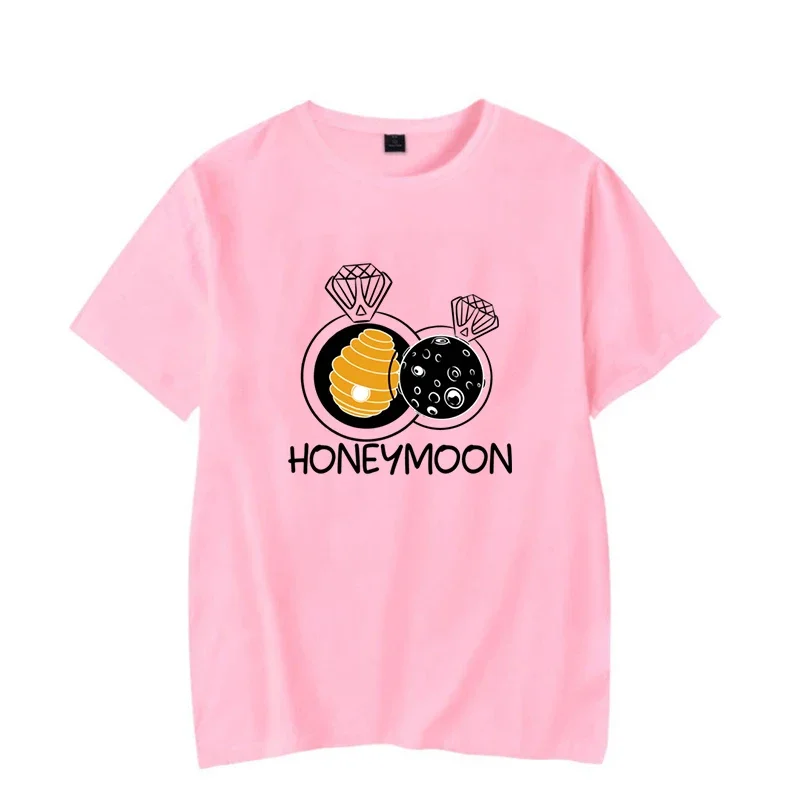 Honeymoon Sweet Couple Tshirt Honey Diamond Ring Graphic T Shirts Harajuku Korean Top Oversize Tees  Kawaii Clothes for Couples