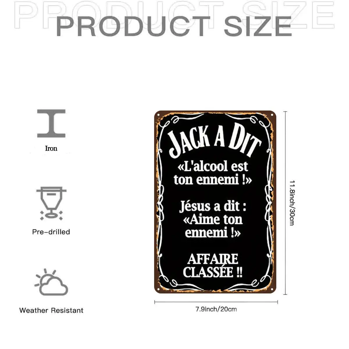 2D Flat, 1pc, Retro Vintagejack A Dit Funny Quote Signmetal Tin Sign, Pre-Drilled Holes, Suitable for Indoor,Garden,Outdoor,Home