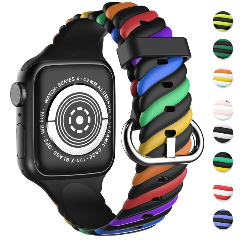 Silicone Strap for Apple Watch 8 Ultra 49mm Band 45mm 41mm Rubber Bracelet Iwatch Series 8 7 Se 6 5 4 3 2 44mm 40mm 42mm 44mm