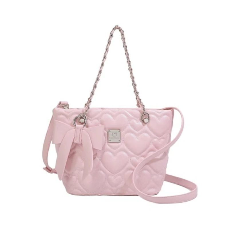 

Hello Kitty Luxury Tote Purse Handbag for Women Cute Girly Heart Chain Crossbody Shoulder Bag Casual Versatile Outing