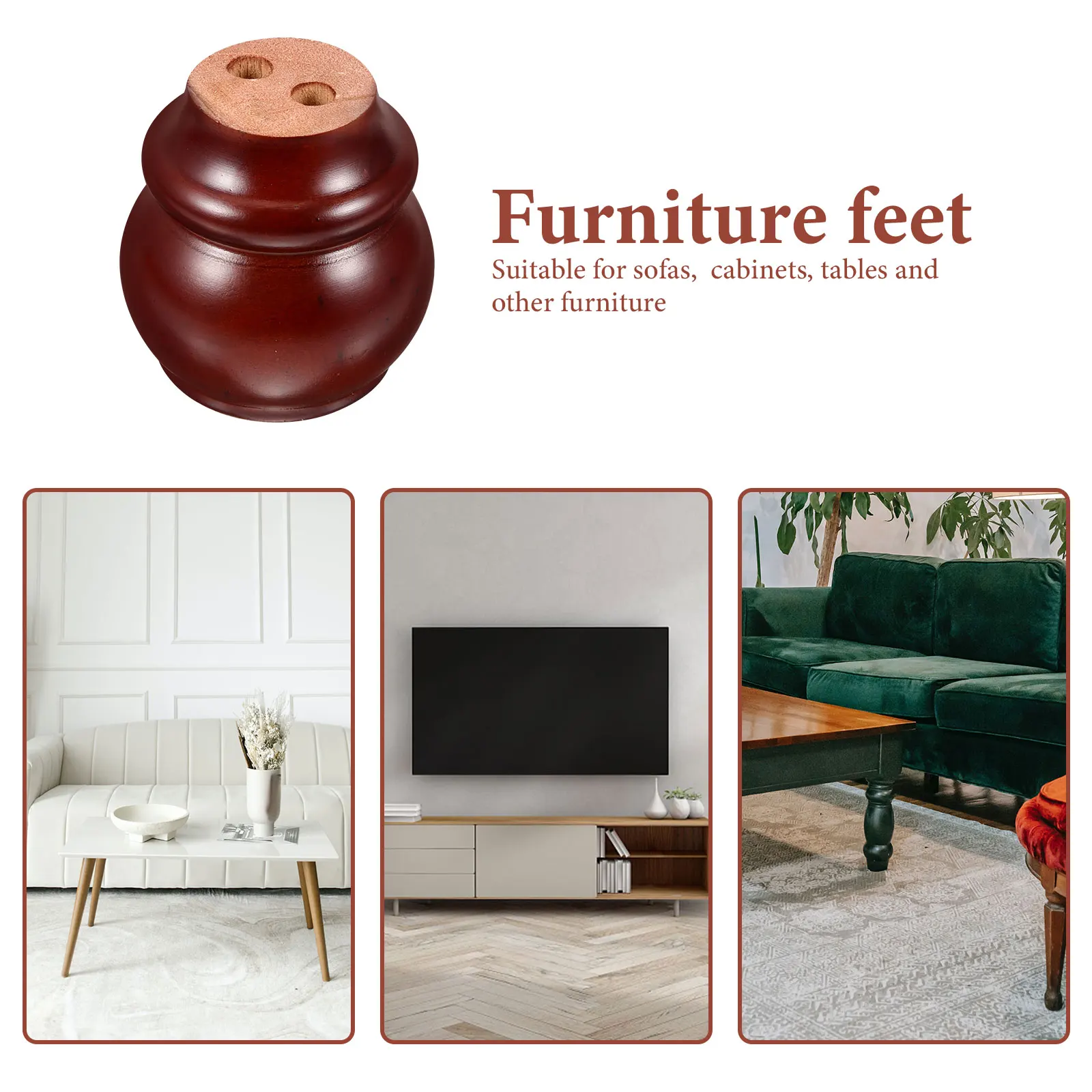 

Wooden Furniture 8cm Red Wood Color Metal Plate Sofa Replacement Sofa Legs Cabinet Table Bed Legs Durable Adjustable