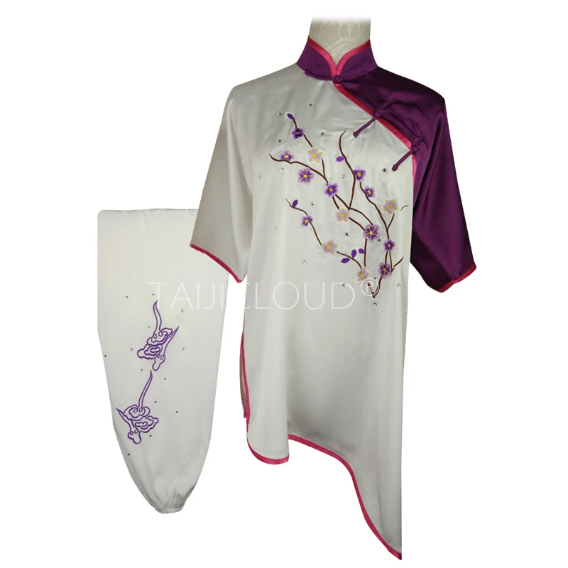 Nanquan-Changquan Martial Arts Clothing for Children and Men, Short Sleeve Tailored Clothing, Summer Embroidery, Plum Blossom