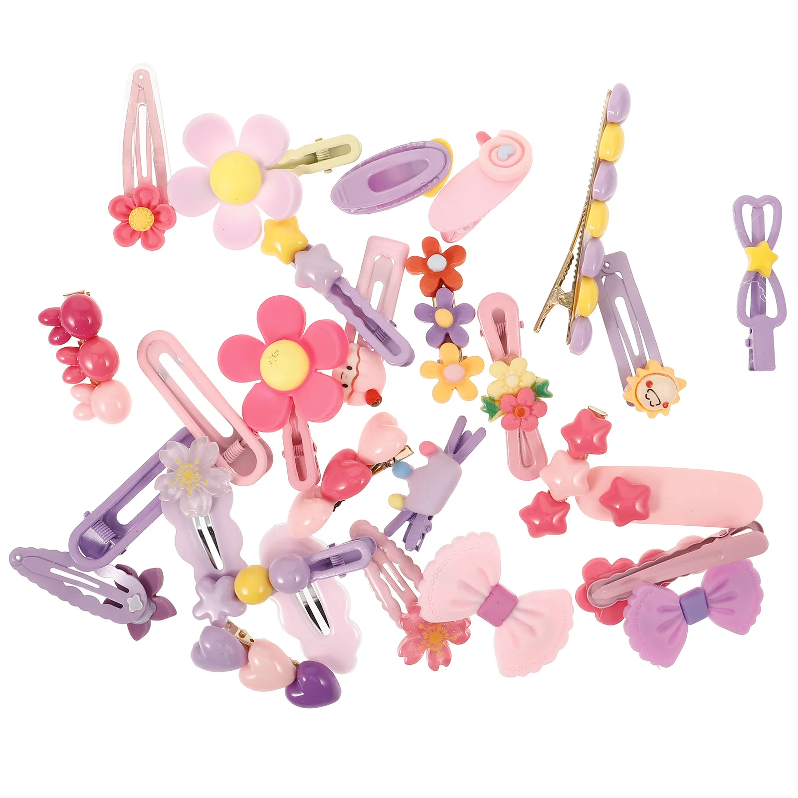 

28 шт. детских заколок для волос, пластиковые заколки-невидимки для девочек, яркие цвета, для повседневного использования, вечеринок и выступлений