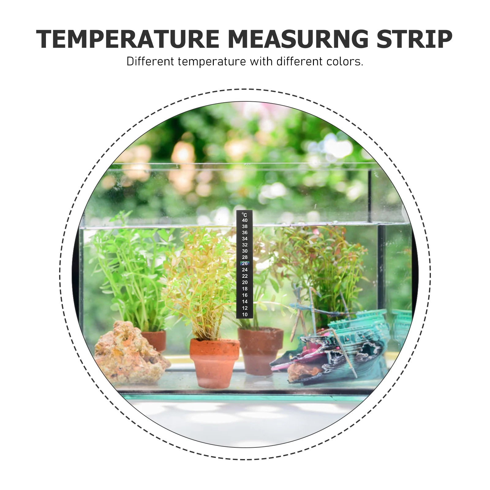 

15pcs Liquid Crystal Thermometer Strip Aquarium Fish Tank Surface Temperature Indicator 10-40°C Color Changing Easy Attach