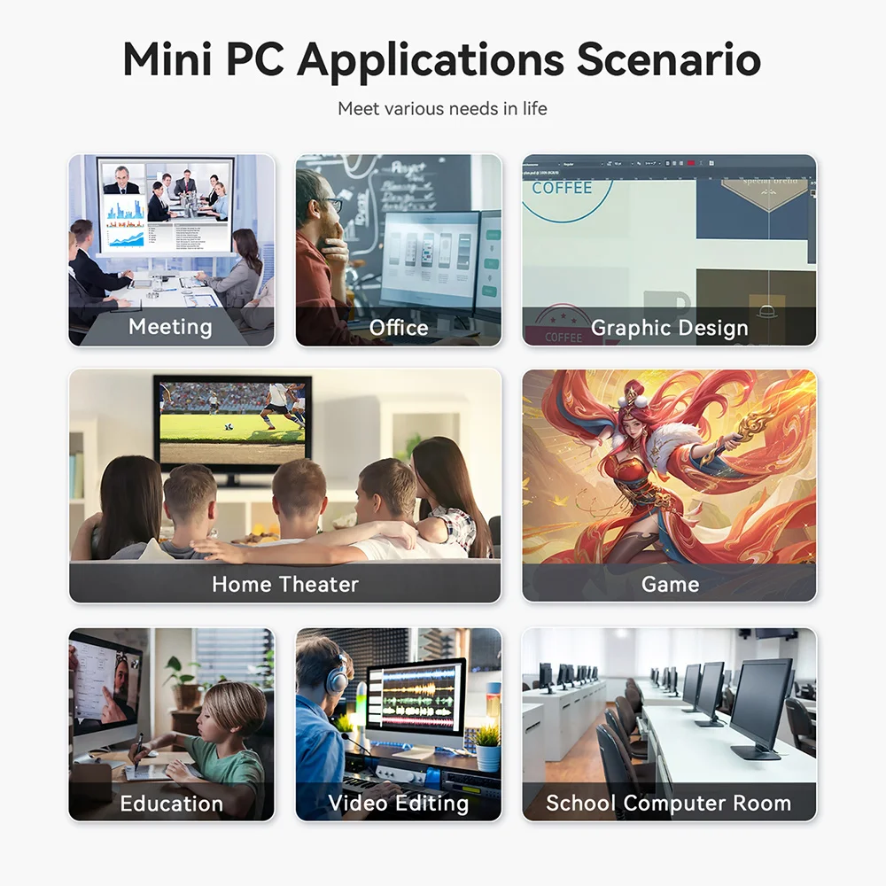 Beelink EQ12 Pro GK Mini S12 12th Gen Intel Core i3 N305 N95 N100 J4125 Mini PC Desktop WIFI6 DDR5 BT Computer