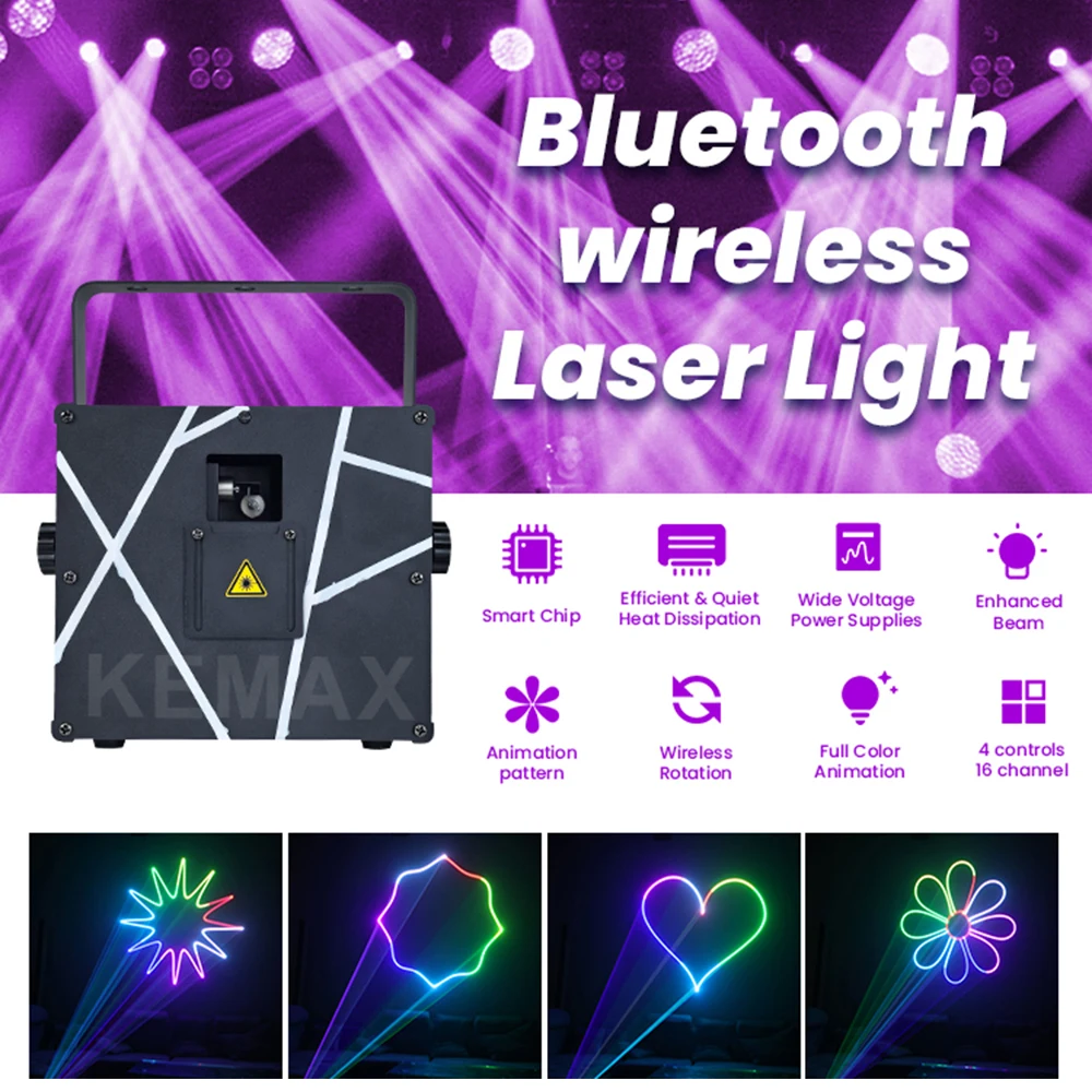 Bluetooth DJ Laser Light 3W 4W 5W RGB DMX Wireless Laser Cube APP 3D Animation Projector DIY Disco Party Light For Wedding Stage - Image 2