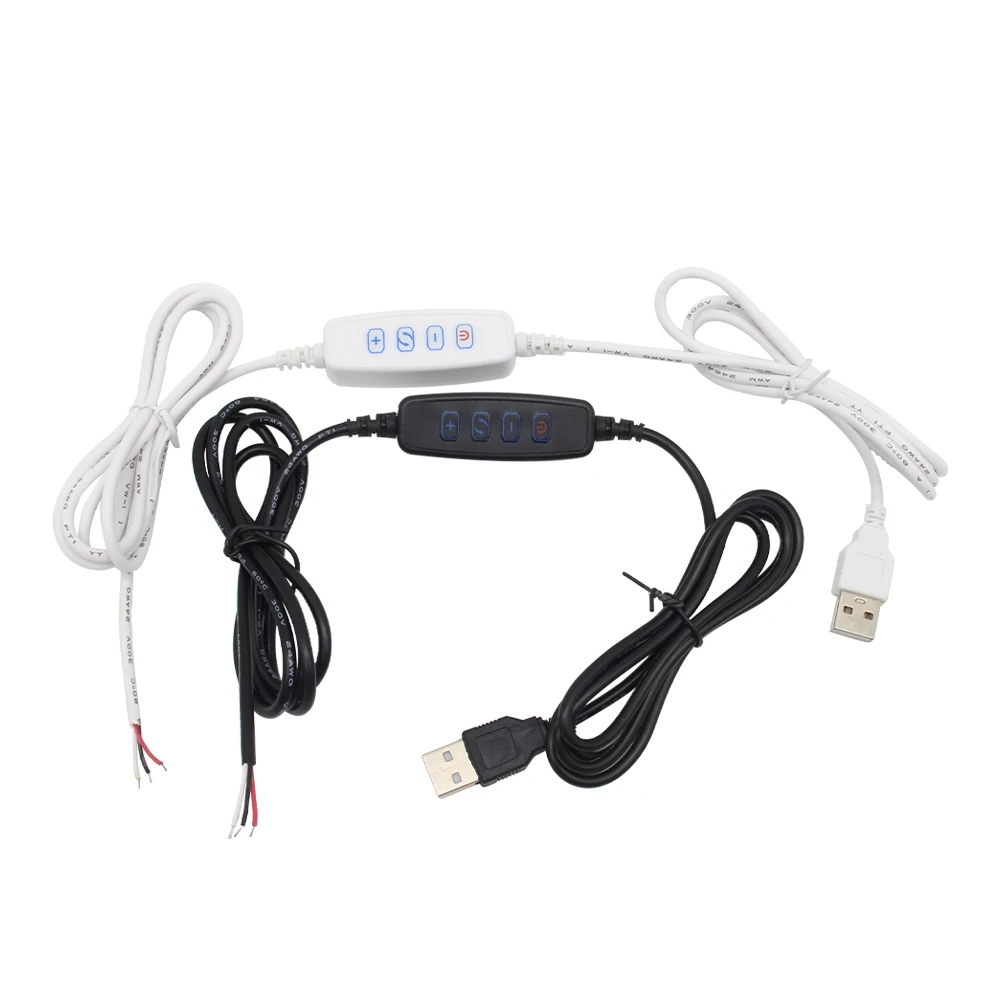 2Pin USB Power Cord With Remote 1.5M Touch Dimmer Switch 501 ON Off Button Extension Cable Wire For Single Color LED Strip Light