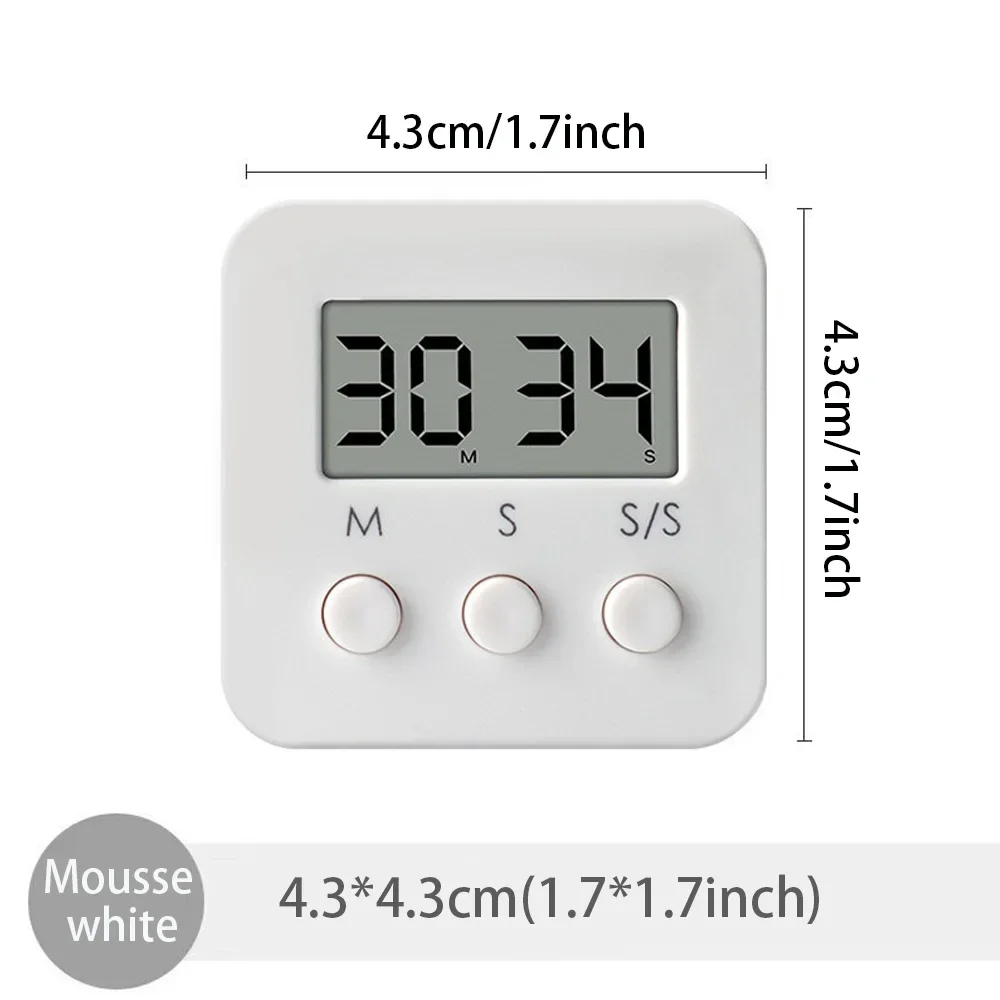 Mini Home Kitchen Timer Cooking Clock Digital LCD Kitchen Timer with On/off Switch, 24-hour Clock, Children, Teachers, Kitchen