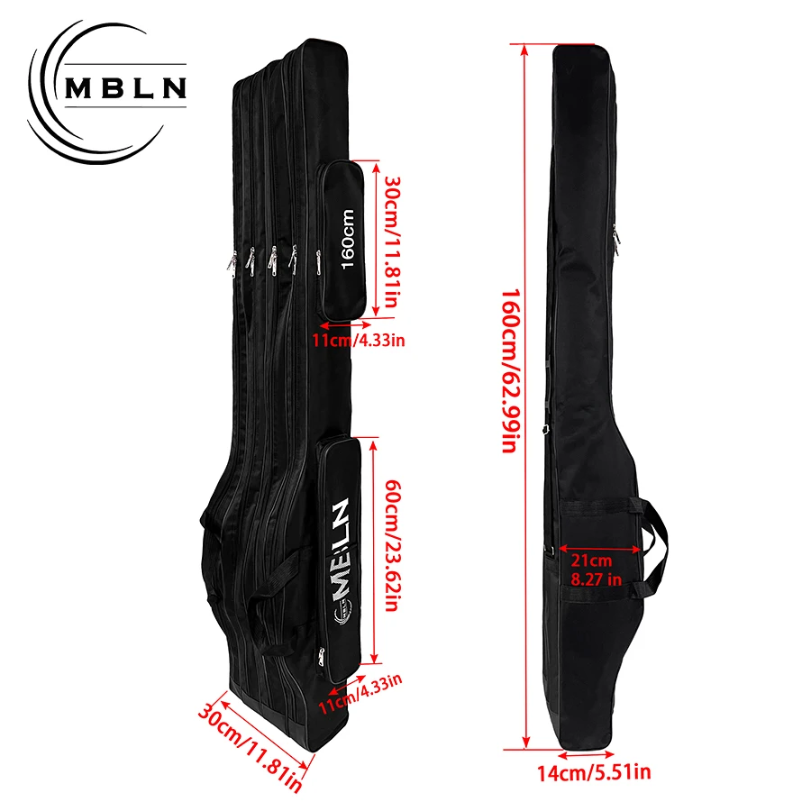 MBLN 160cm 4-Schicht Angeltasche Faltbare Multifunktionale Tragbare Angelruten-Tasche Angelruten-Rollen-Werkzeug-Aufbewahrungstasche – Detail 3