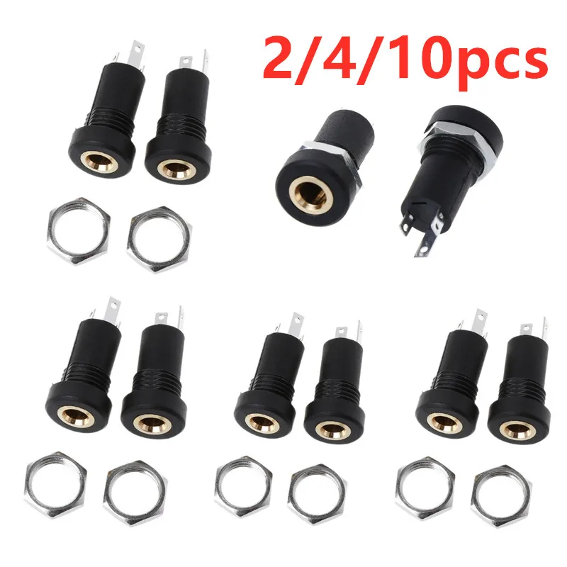 2/4/10PCS 3.5MM Audio Jack Socket Stereo 3 Pole Solder Panel Mount With Nut Connector Headphone Female Socket PJ-392A PJ392A