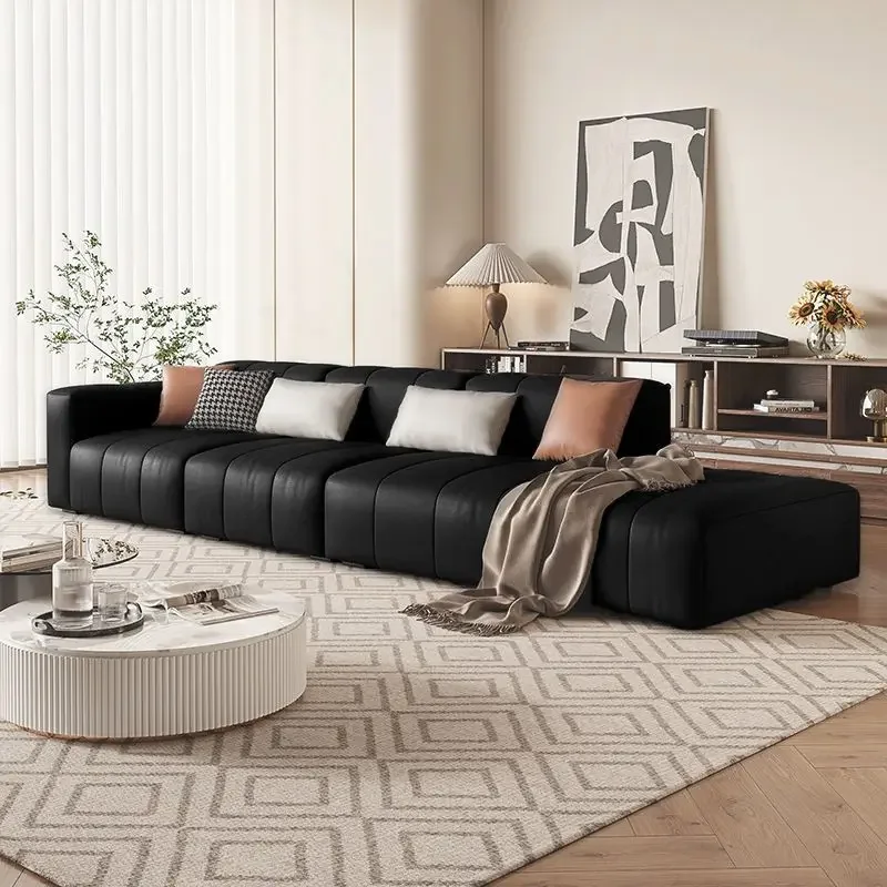 Italian minimalist leather sofa