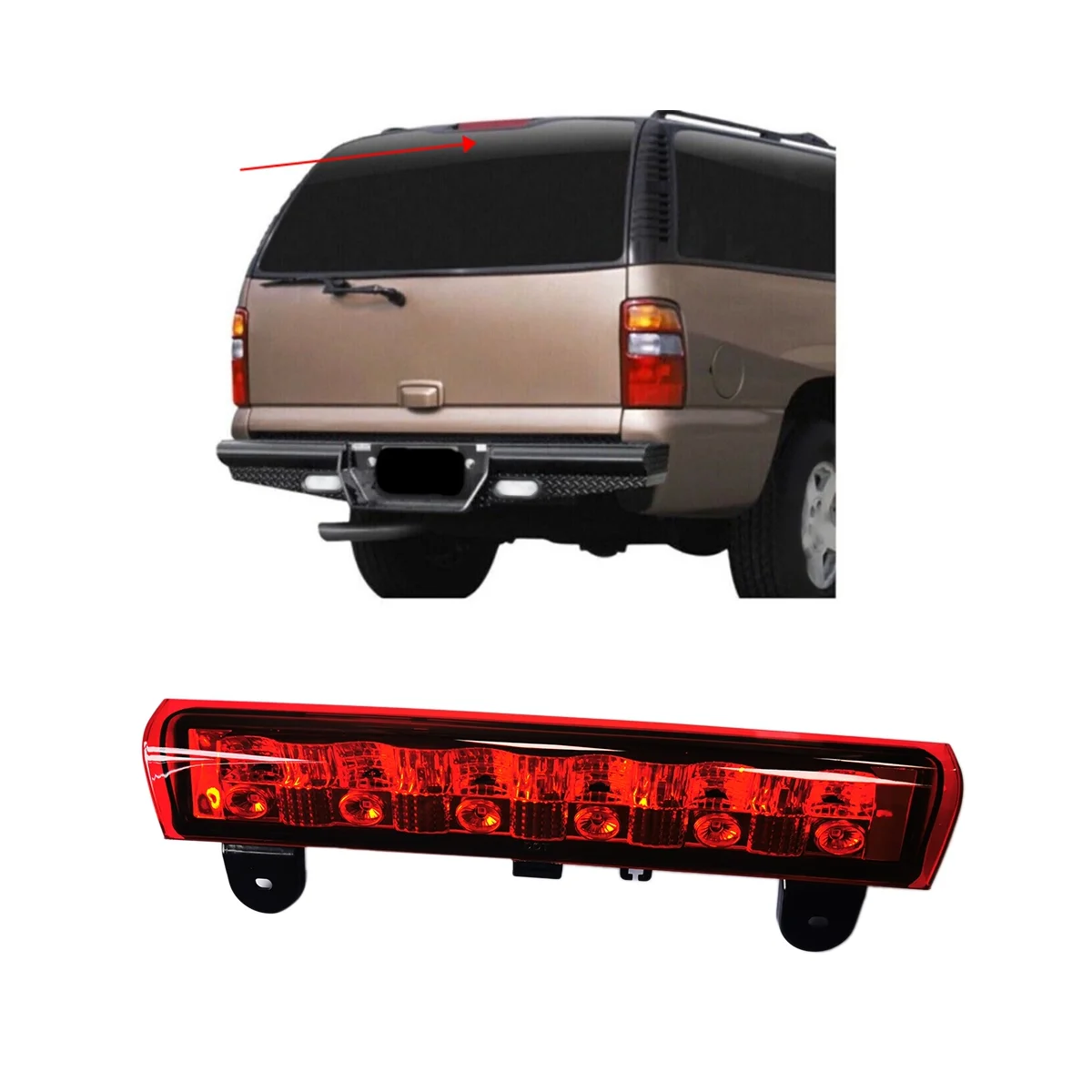 Plating LED Third Brake Light for GMC Yukon 2000-2006 High Position Brake Light for Chevrolet Suburban 15170955