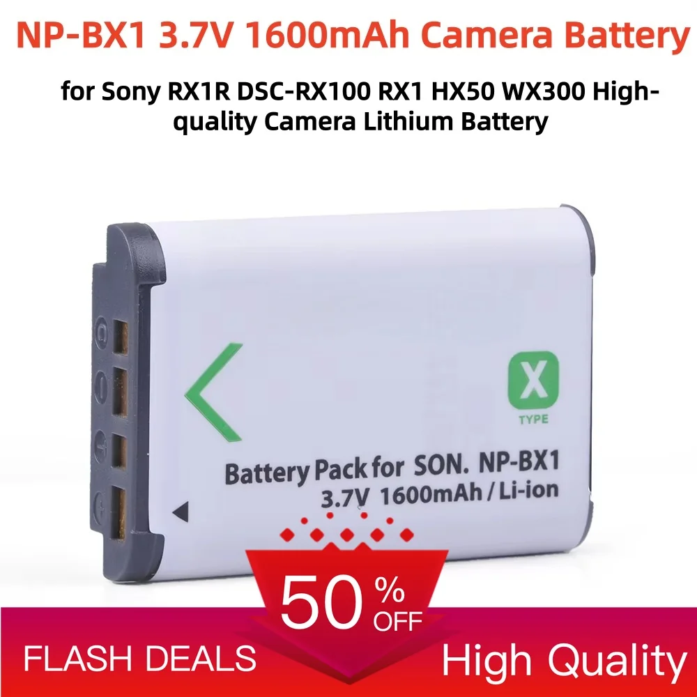 NP-BX1 3.7V 1600mAh Camera Battery for Sony RX1R DSC-RX100 RX1 HX50 WX300 High-quality Camera Lithium Battery