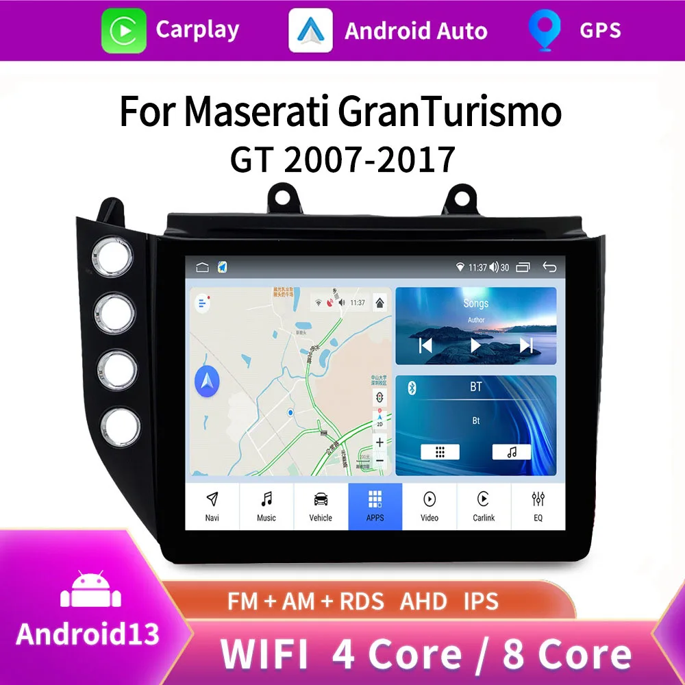 Android Large Central Control Screen For Maserati GT (2007 - 2017), Featuring CarPlay, Android Auto and GPS Navigation