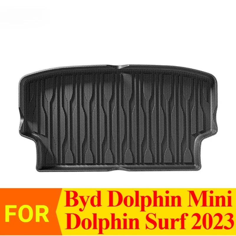 New Premium waterproof non-slip TPE Rear Trunk Mat for Byd Dolphin Mini/Dolphin Surf 2023，All Weather Dustproof Black Interior