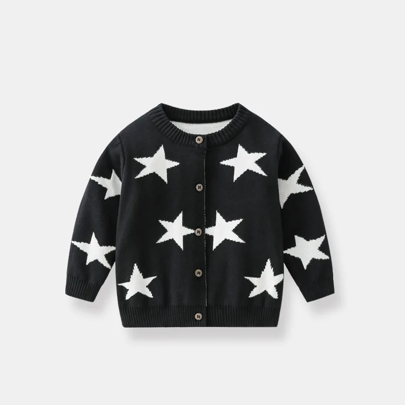 Baby Autumn and Winter Knitted Cardigan Star Sweater Coat Infant Ins Baby Autumn Knitted Cardigan Baby Sweater Coat 2024 NEW