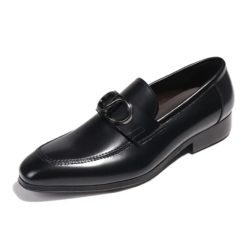 Men\'s Formal Shiny Handmade Leather Shoes Set Foot Business Casual Slip-on Shoe Shoes