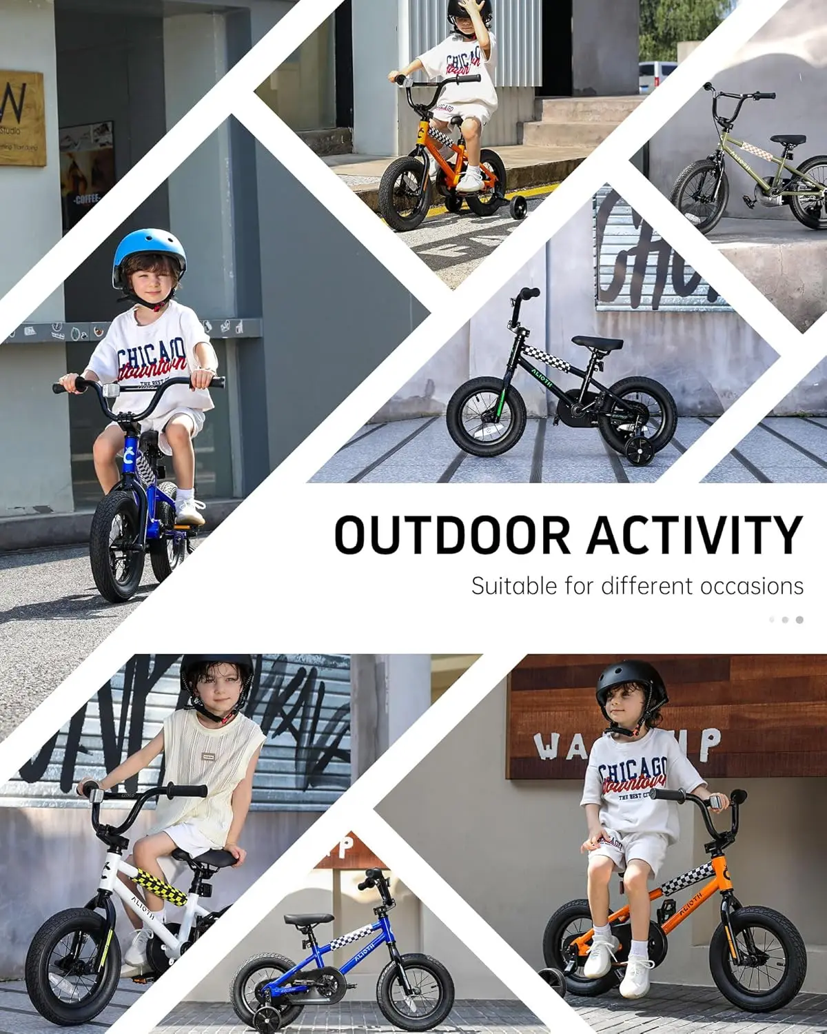 Kids Bike for 2-8 Years Old Boys Girls Toddlers 12 14 16 Inches Bicycle with Training Wheels Coaster Brake, Multiple Color