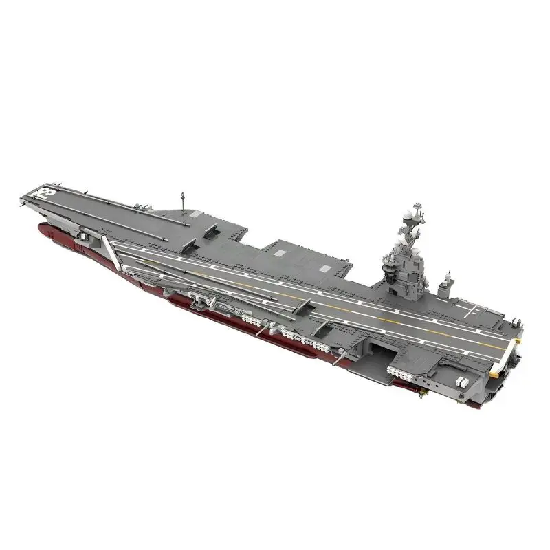 Heavy Military Nuclear Warship CVN-78 Airplane Carrier MOC Technology Building Block Weapon Creative Kid\'s Bricks Toys Xmas Gift