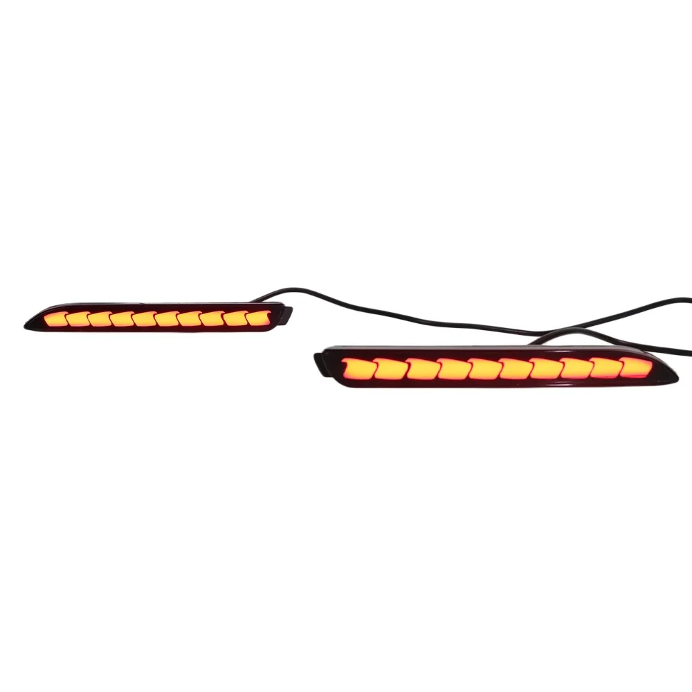 Rear Bumper Light For Toyota Camry 2006-2014 Led Lamp 3 Functions Dragon Scale Style Universal With Smoked And Red Lens