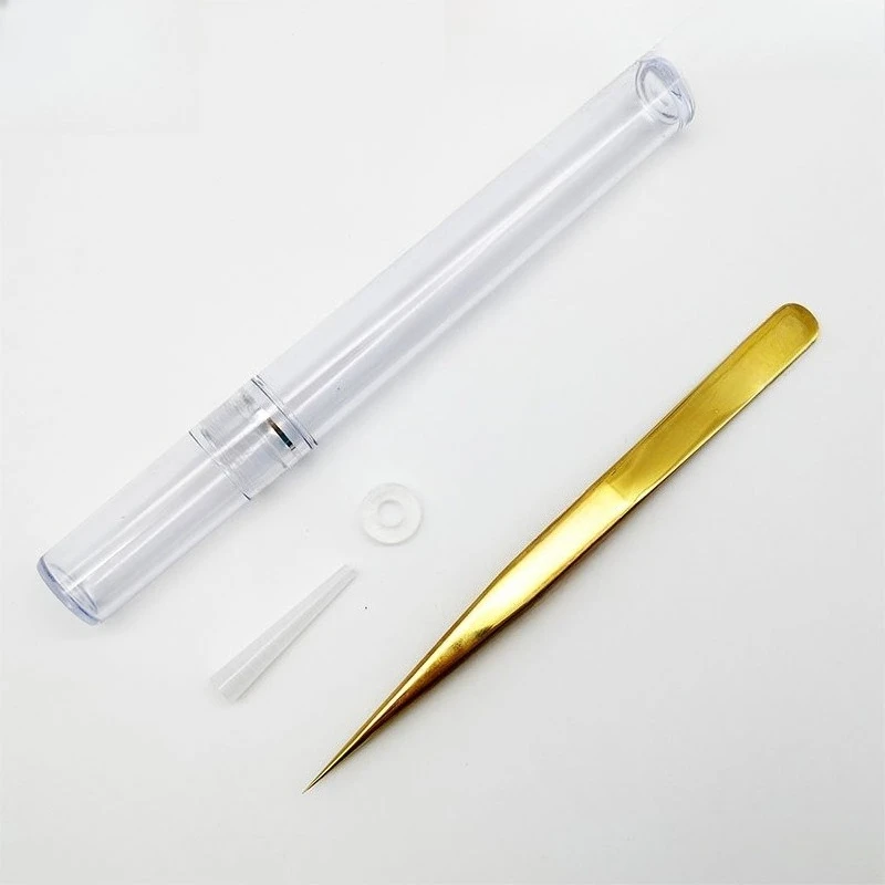Ultra Precision Titanium Plated Tweezers Anti-slip Fine Tip Clamp Professional Watchmaker Clock Repair Hand Tool